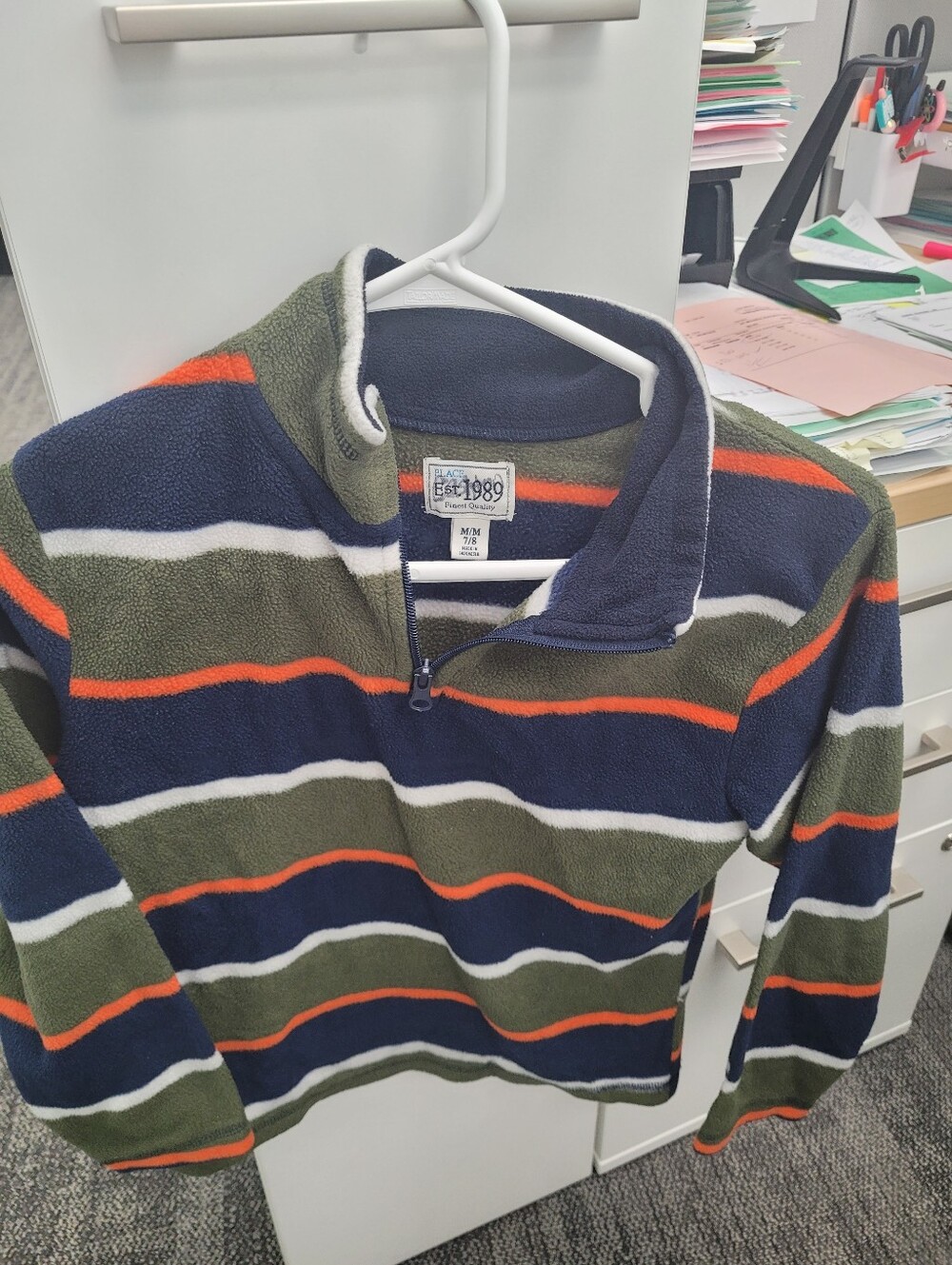 The Children's Place Vintage-inspired "Est. 1989" line, and it is a size M/M 7/8